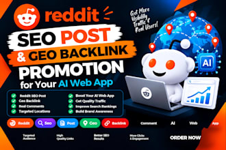 use reddit seo post and geo backlink comment to promote ai web app