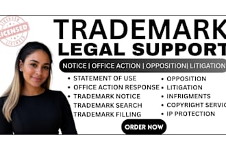 help with trademark notice, office action opposition and litigation