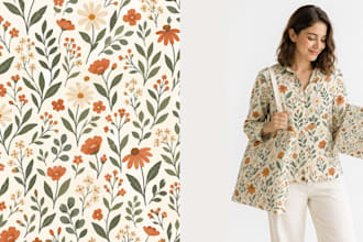 design digital hand drawn patterns for fabric, wallpaper or print