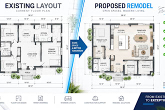 draw existing and proposed permit drawings for planning applications