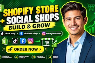 build and grow tiktok shop, facebook shop and instagram shop with shopify store