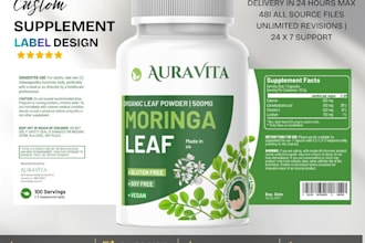 design professional supplement label and product