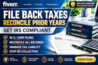 file your unfiled back taxes and prepare prior year tax returns