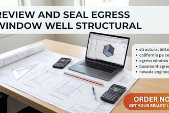 review and seal egress window well structural letter for ca nv az nm