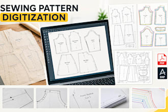 digitize your sewing pattern into professional PDF or dxf