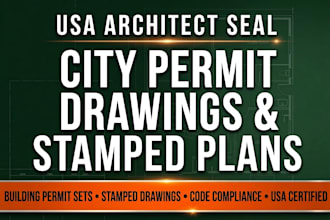 provide city permit drawings as usa architect for building permit set drawings