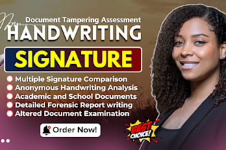 be forensic handwriting, document and signature analyst, real or forged, report