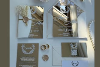 luxury modern canva wedding rsvp website, wedding invitation signage