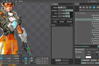 rig and animate 2d game character for spine and unity, game UI design animation