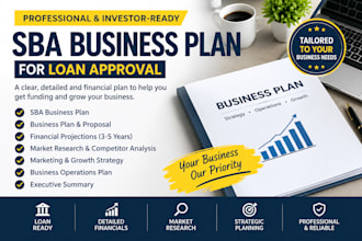 create an sba business plan for loan approval with financial projections