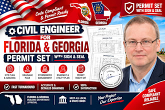 be your civil engineer for florida and georgia permit set