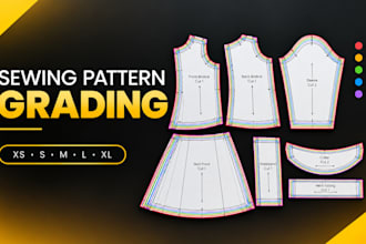 grade your sewing pattern into multiple sizes professionally