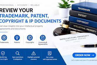 review your trademark, patent, copyright and IP documents as a US attorney