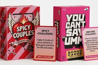 design custom adult card games, party drinking games and card decks