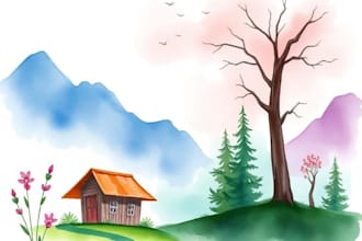 draw a digital watercolor illustration