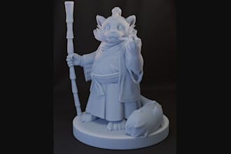 create 3d fantasy character sculpt, creatures, collectible model for 3d printing