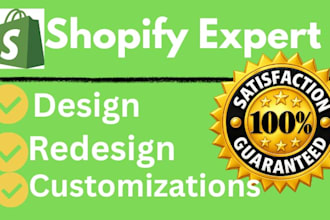 design, redesign and customize a professional shopify store