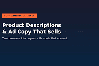 write product descriptions and ad copy that sell