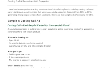 write high converting casting call and recruitment ads