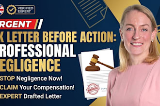 draft a UK letter before action for professional negligence