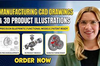 design product illustrations and 2d, 3d cad drawings for manufacturing