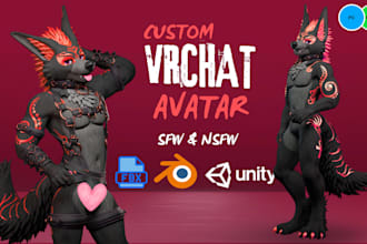 custom vrchat avatar anthro vrc avatar nsfw furry character commission vrm model