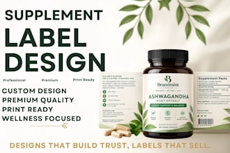 design professional supplement label and packaging