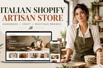 build italian language shopify stoares for handmade and artisan businesses