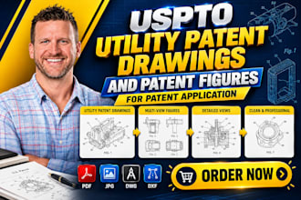 create uspto utility patent drawings and patent figures for patent application