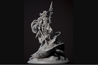 sculpt detailed 3d fantasy characters, creatures, statues and collectible models