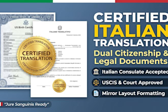 translate your certificates for italian dual citizenship