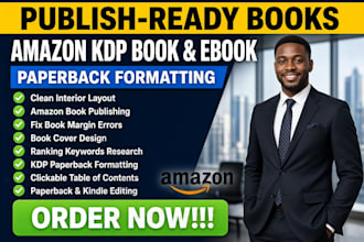 paperback formatting , editing ,publishing for amazon kindle and ingramspark