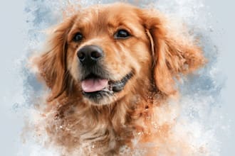 turn your pet photo into a beautiful memorial portrait