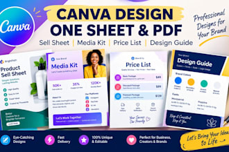do canva sell sheet PDF design one sheet media kit price list canva design guide