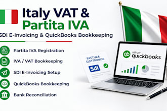 italy vat iva, partita iva, sdi e invoicing and quickbooks bookkeeping