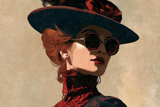 draw a unique illustration in a vintage style