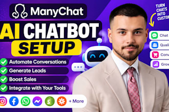 set up manychat ai chatbot and automation