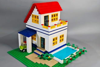 design custom lego moc, minifigures, houses, bikes, vehicles in bricklink studio