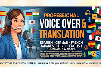 do voice over and translation in multiple languages