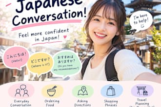 be your japanese conversation partner for shops and sightseeing in japan