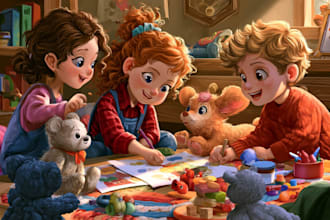 draw children book illustrations and kids book illustrations