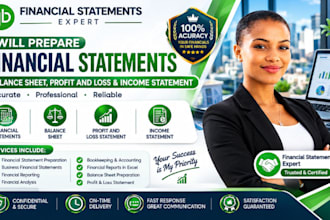 prepare financial statements, income statement, balance sheet and cash flow