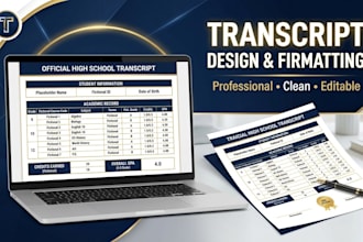 design and format a professional high school transcript template