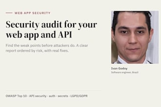 do a security audit of your web app and fix vulnerabilities