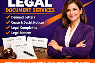 draft cease and desist and legal demand letters as a US attorney