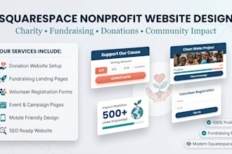 design squarespace nonprofit charity fundraising donation website