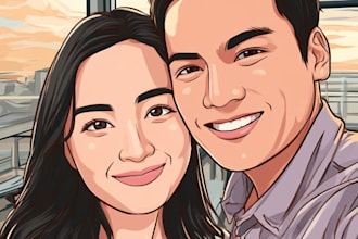 make couple portrait illustration