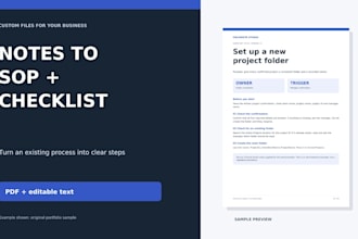 turn your process notes into a clear sop and checklist