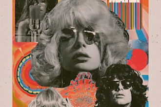create collage retro album cover art design