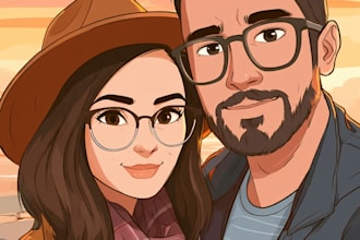 paint custom couple portrait